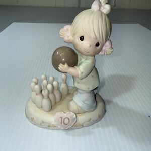 Precious Moments Growing In Grace Age 10 Girl Bowling Figurine 183873 1996